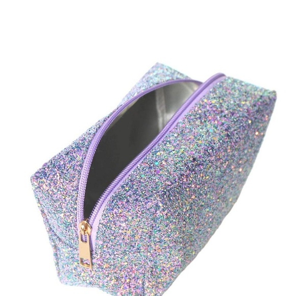 Beautiful Purple Glitter Makeup Organizer Bag - Picture 4 of 5